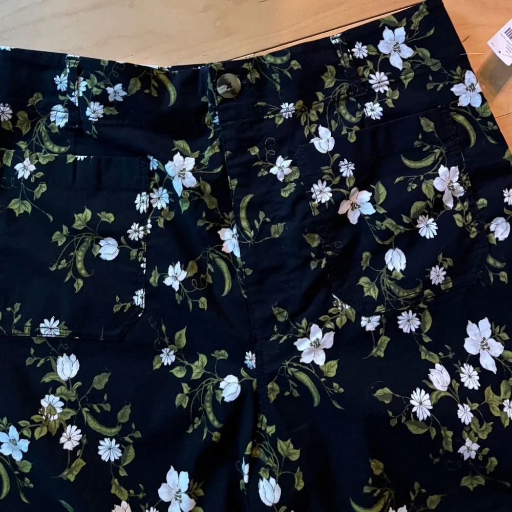 Maeve black Floral Cropped Pants size 34 NWT - Picture 3 of 7